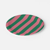 Liefje Roze Pickle Groene Streep Papieren Bordje (Gekanteld)