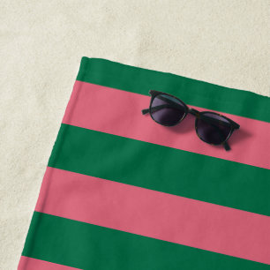 Liefje Roze Pickle Groene Streep Strandlaken