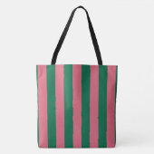 Liefje Roze Pickle Groene Streep Tote Bag (Voorkant)