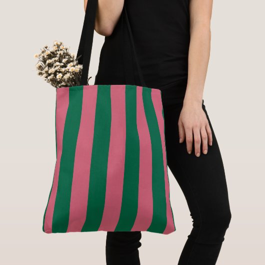Liefje Roze Pickle Groene Streep Tote Bag (Dichtbij)