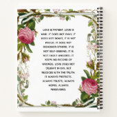 Liefje roze Rose minimalistisch Floral Green Leaf Notitieboek (Achterkant)