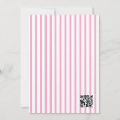 Liefje Roze Streep Eerste Verjaardag QR Code Kaart (Achterkant)