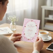 Liefje Roze Streep Eerste Verjaardag QR Code Kaart