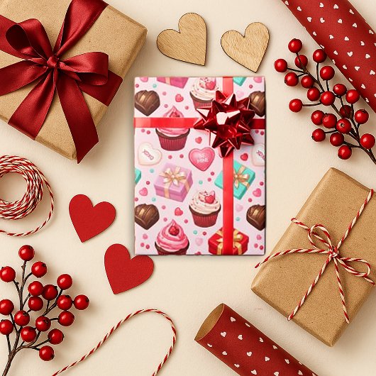 Liefje Roze Valentijn Cadeaupapier
