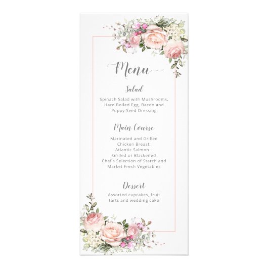 Liefje Rozen Roze omwenteling | Menu (Voorkant)