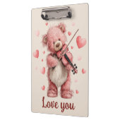 Liefje Teddy met viool Klembord (Links)