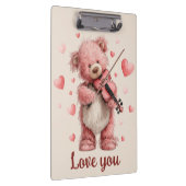 Liefje Teddy met viool Klembord (Rechts)