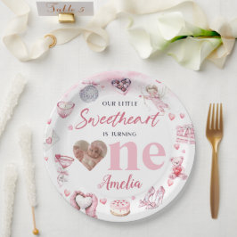 Liefje Valentijn 1e Verjaardag Papier Borden Papieren Bordje