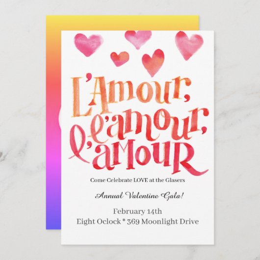 Liefje Valentijn Baby shower Uitnodiging (Voorkant / Achterkant)