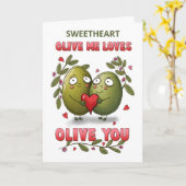 Liefje Valentijn Olive Me houdt van je Kaart (Gele Bloem)