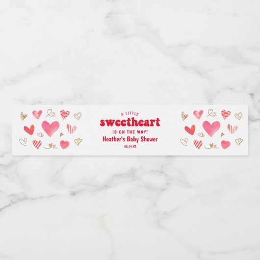 Liefje Valentijns dag Baby shower Waterfles Etiket (Enkel label)