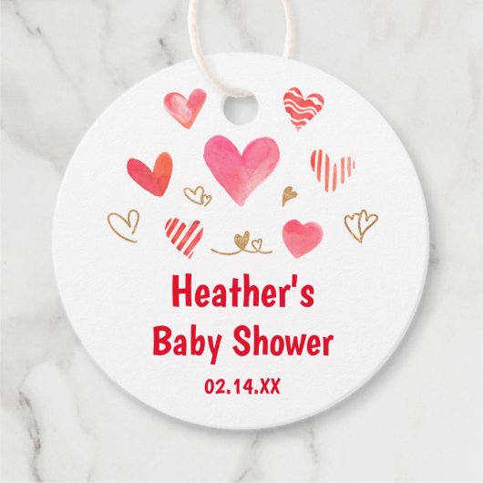 Liefje Valentijns Day Baby shower Favors Bedankjes Labels (Voorkant)