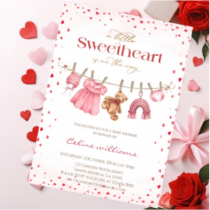 Liefje valentijnsdag waslijn baby shower kaart