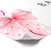Liefje Valentijnse Baby shower Pink Bow Welkom Poster (Hoek)