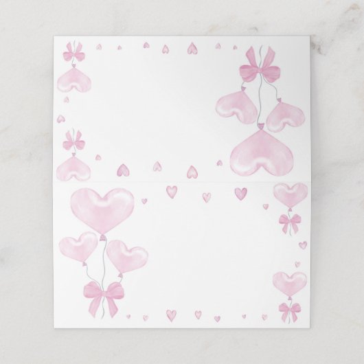 Liefje Verjaardag Feest Eten Tent Place Card Plaatskaartje (Buitenkant ongevouwen)