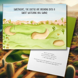 Liefje, verjaardag woestijn golfbaan aquarel kaart