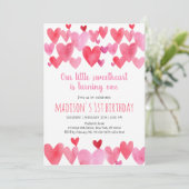 Liefje Waterverf Eerste verjaardag Kaart (Staand voorkant)