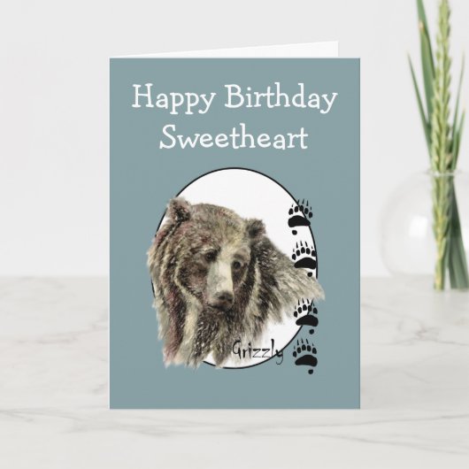 Liefje Wild Thing Birthday Grizzly Beer Animal Kaart (Voorkant)