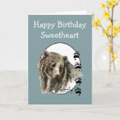 Liefje Wild Thing Birthday Grizzly Beer Animal Kaart (Gele Bloem)