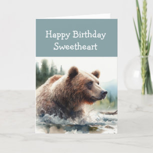 Liefje Wilde Dier Verjaardag Grizzlybeer Dier Kaart