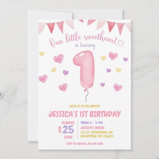 Liefje wordt één verjaardag kaart (Voorkant)