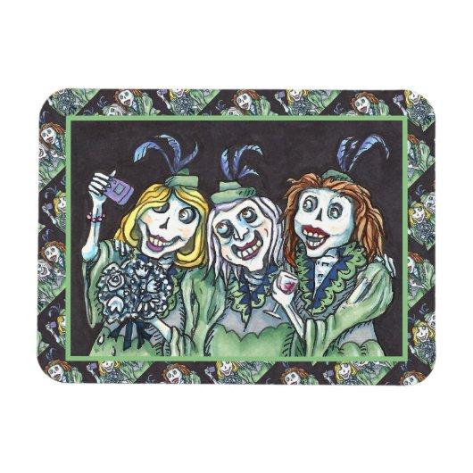LIEFJES EN ENGE ZOMBIE BRIDESMAIDS MAKEN EEN SELFI MAGNEET (Horizontaal)