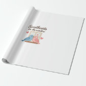Liefjes op het raam - Schattigee Lovebirds Sticker Cadeaupapier (Uitgerold)