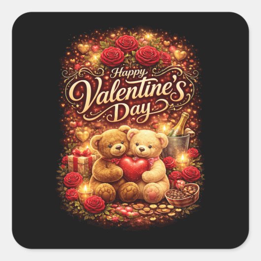 Liefjes voor altijd vierkante sticker (Voorkant)