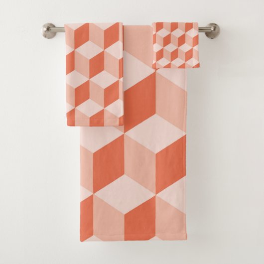 Liefkoraal Isometrische buispatroon Bad Handdoek (Insitu)