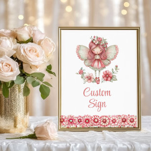 Lieflijk Feeënmeisje Blos Bloemen Verjaardag Op Ma Poster