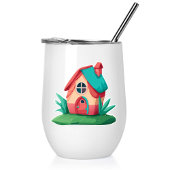 Lieflijk Kleurrijk Klein Huis Sticker