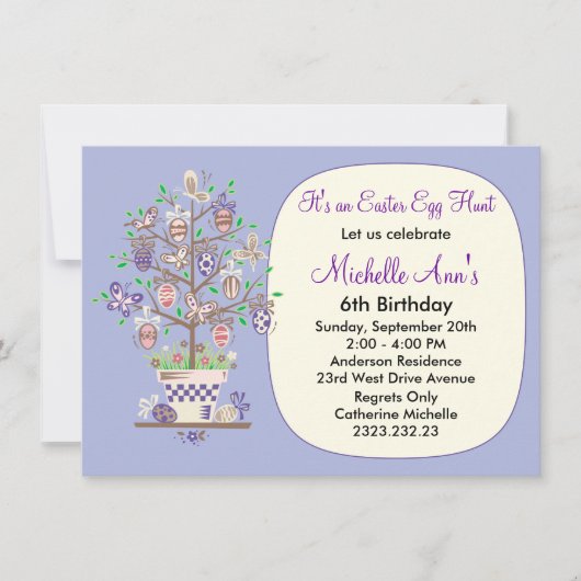 Lieflijk Lavendel Paaseieren Zoeken Kaart (Voorkant)