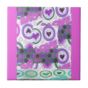 Lieflijk Liefdeshart Motief Kunstprint Tegeltje