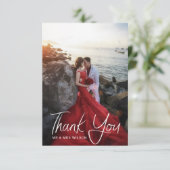 Lieflijk modern schrift | Dankjewel fotokaart RSVP Kaartje (Staand voorkant)