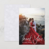 Lieflijk modern schrift | Dankjewel fotokaart RSVP Kaartje (Voorkant / Achterkant)