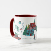 Lieflijk Noordse skidorp Kerstmis Mok (Voorkant links)