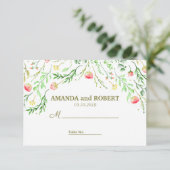 lieflijk romantisch | Bloemen Tafel Plaats Kaart (Staand voorkant)