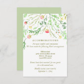 lieflijk romantisch | Bloemenbruiloft Accommodatie Informatiekaartje (Voorkant / Achterkant)