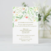 lieflijk romantisch | Bloemenbruiloft Accommodatie Informatiekaartje (Staand voorkant)