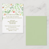 lieflijk romantisch | Bloemenbruiloft Accommodatie Informatiekaartje (Voorkant / Achterkant)