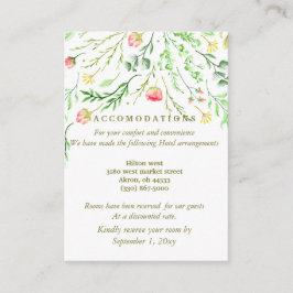 lieflijk romantisch | Bloemenbruiloft Accommodatie Informatiekaartje