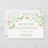 lieflijk romantisch | Floral bruiloft receptie Kaart (Voorkant)