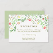 lieflijk romantisch | Floral bruiloft receptie Kaart (Voorkant / Achterkant)