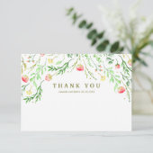 lieflijk romantisch | Floral Wedding Dank u Bedankkaart (Staand voorkant)