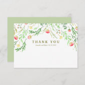 lieflijk romantisch | Floral Wedding Dank u Bedankkaart (Voorkant / Achterkant)