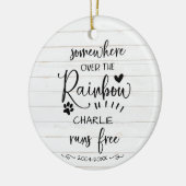 Lieflijk rustiek boerderijhuis huisdierherdenking  keramisch ornament (Links)