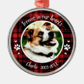 Lieflijk Rustieke Hond Dierenherdenking Aangepaste Metalen Ornament (Voorkant)