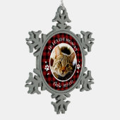 Lieflijk Rustieke Kat Dierbare Herdenking Aangepas Tin Sneeuwvlok Ornament (Links)