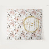 Lieflijk Stof Roze Bloemige Verjaardag Fotobooth Wandkleed (Voorkant (horizontaal))