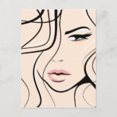 Lieflijk vrouwen gezicht briefkaart (Voorkant)